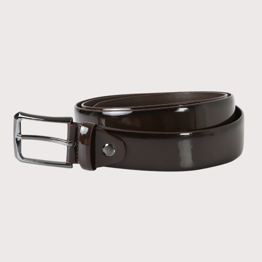 Vegas Patent Belt - High Quality Split Leather Casual Glossy Belt