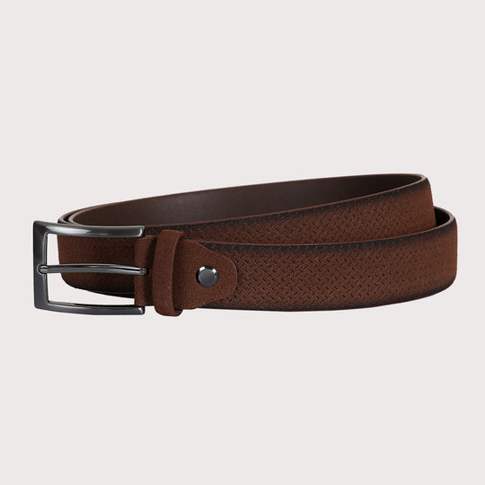 Capital Belt - Designer Soft Suede Leather Belt 3.5 cm Width 1.5" Buckle