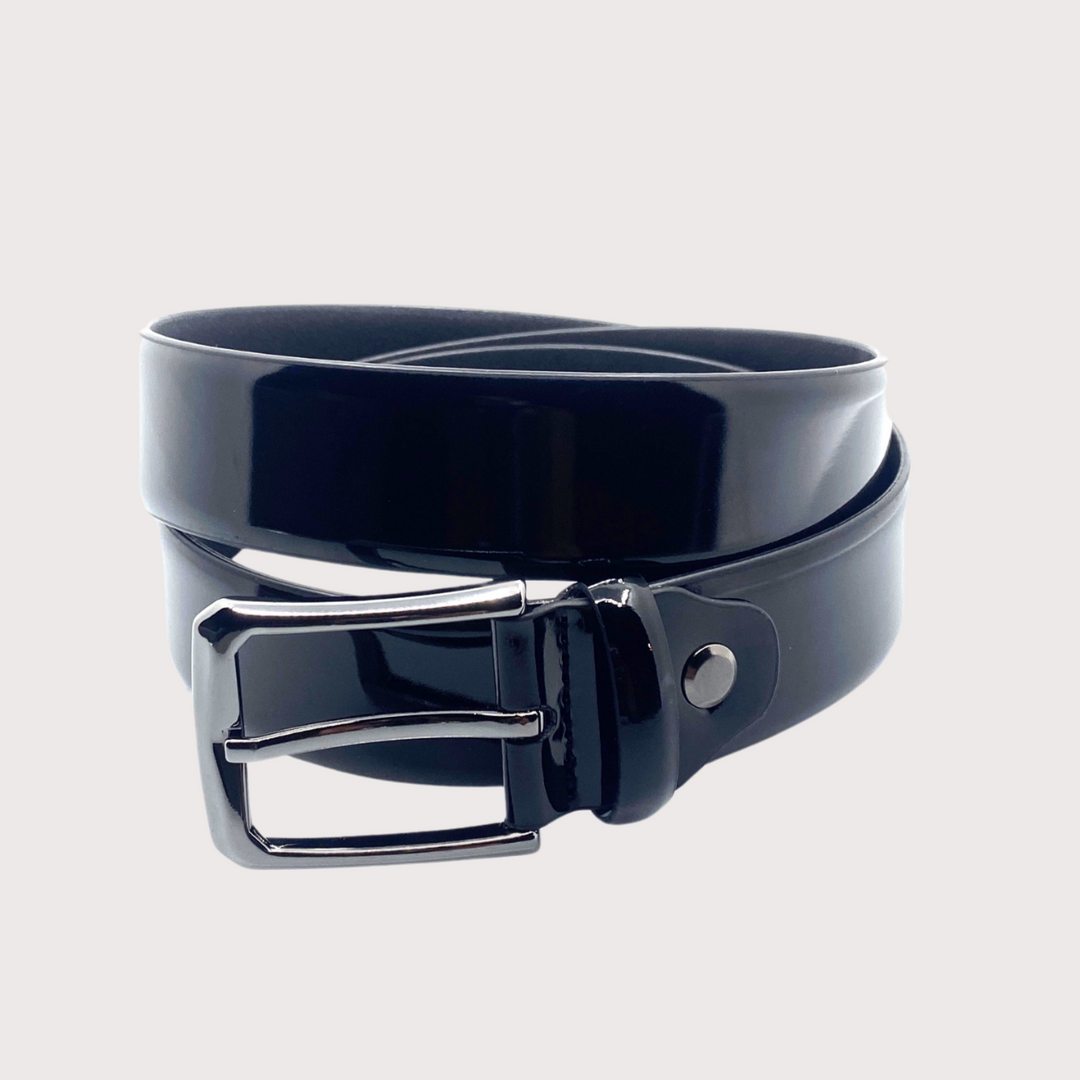 Vegas Patent Belt - High Quality Split Leather Casual Glossy Belt