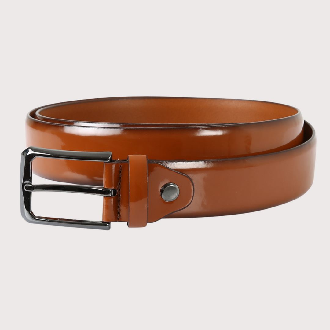 Vegas Patent Belt - High Quality Split Leather Casual Glossy Belt