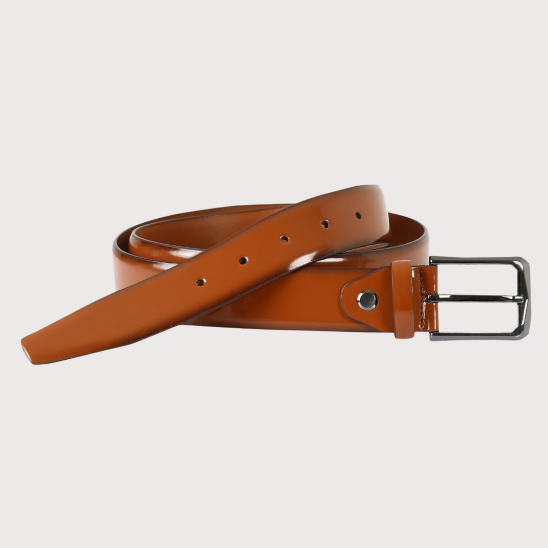 Vegas Patent Belt - High Quality Split Leather Casual Glossy Belt