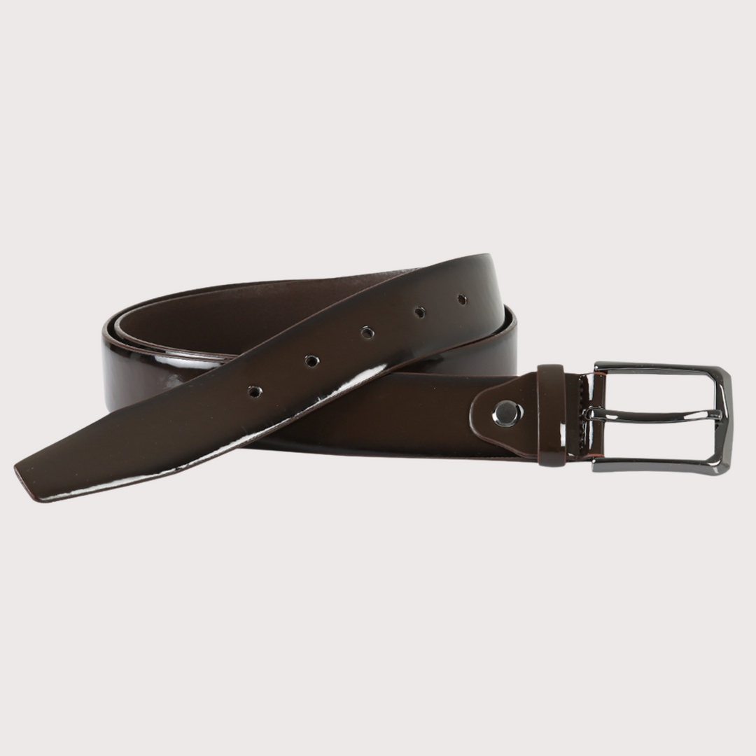 Vegas Patent Belt - High Quality Split Leather Casual Glossy Belt