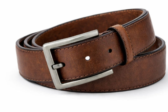 Classic Men’s Genuine Cow Leather Belt 3.5cm Wide with Nickel-Free Buckle – Suits & Jeans