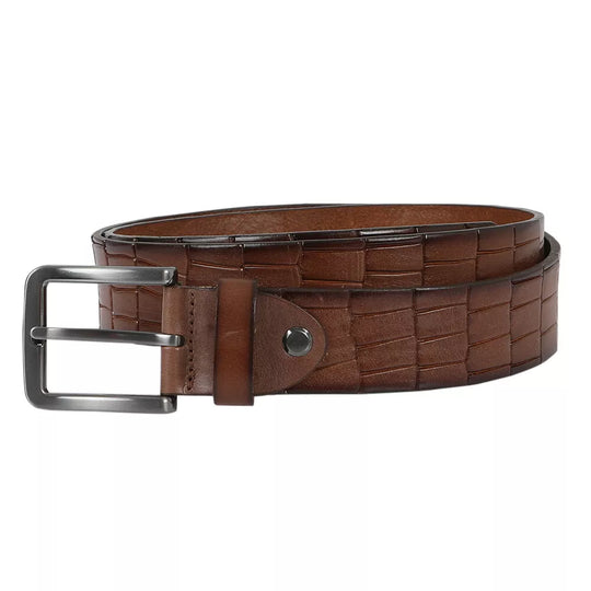 Crocodile Design Real Buffalo Leather Belt 4cm Smooth Nickel Free Buckle